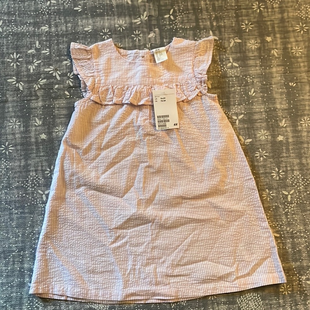 H&M pink and white gingham dress- new with tags